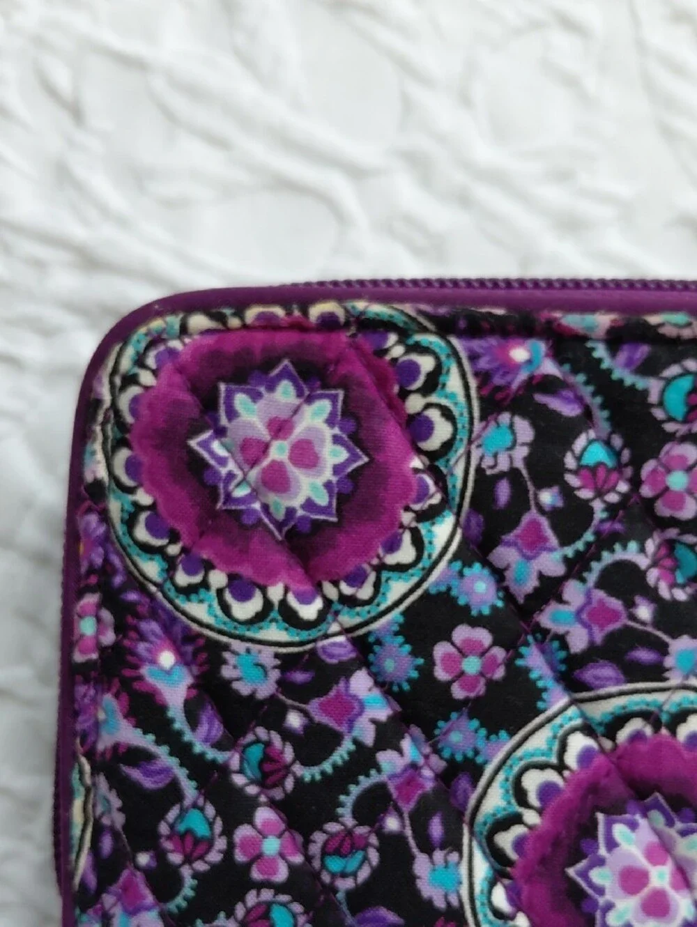 Vera Bradley Purple/Black And Lilac Wallet with Purple Teal Medallions - Picture 11 of 12